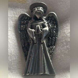 🪽💕Pewter Guardian Angel Lapel Pin • Spiritual Protection Gift • 3.25cm🪽💕